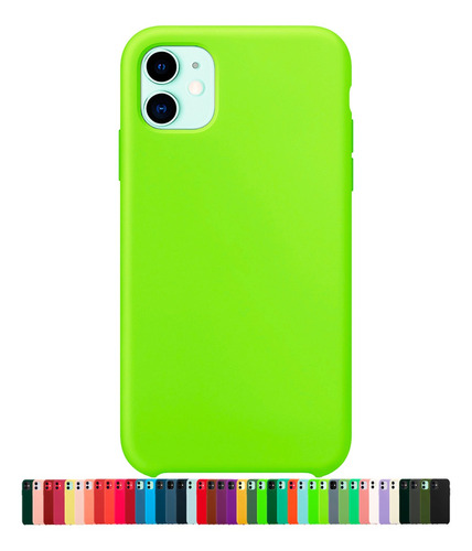 Funda de silicona aterciopelada compatible con iPhone 13, color: verde
