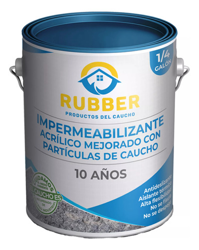 Impermeabilizante Cubiertarubber 10 Años 1/4 Gl