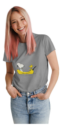 Polera Snoopy Charlie Brown Banana Algodon Estampado