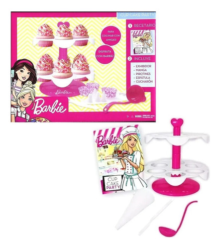 Barbie Chef Valijita Cocina Cup Cake De Barbie Accesorios Color Rosa