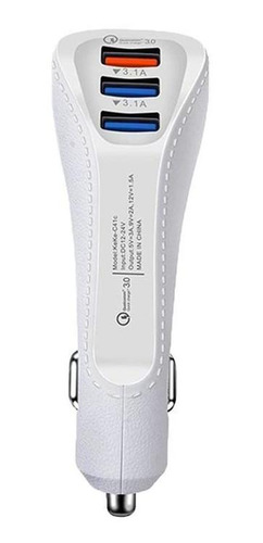 Adaptador De Carro 3 En 1, Mxtri-002, 3 Puertos Usb, 12-24v Color Blanco