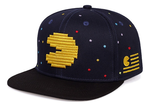 Gorra Pacman Videojuego Bordada Snapback Ajustable