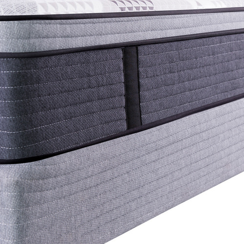 Colchón 2 plazas de resortes King Koil 120 Gold Luxury Pocket blanco, gris y negro - 140cm x 190cm x 33.5cm con Euro pillow
