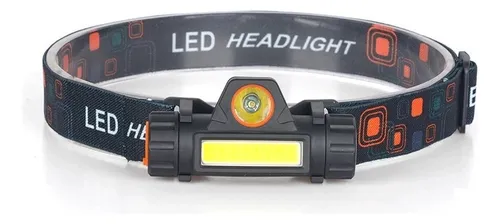 Lanterna Cabeça Capacete Recarregavel Led T6 + 1 Led 2 Em 1 Cor Da Lanterna Preto Cor Da Luz Amarelo