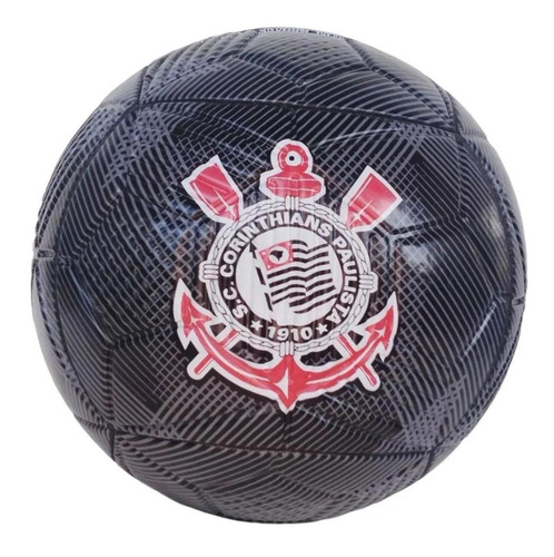 Bola De Futebol De Campo Corinthians - 568 Nº 5 Preto E Verm