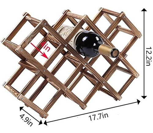 Estante Para Vino, (wine Rack). Plegable. Madera. Apilable