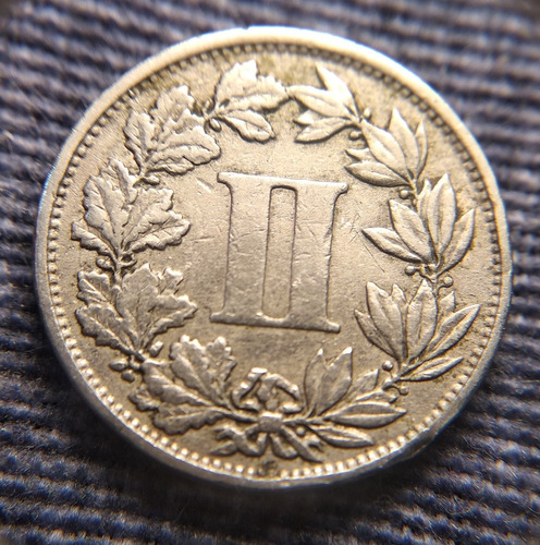 Moneda Dos Centavos República Mexicana 1883 Niquel