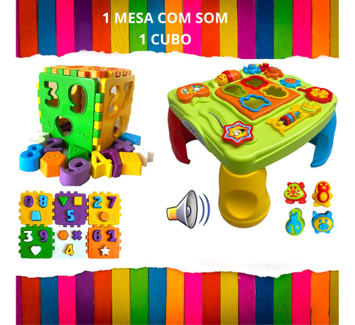 Kit 2 Brinquedo Educativo Mesa Criativa Didatica Interativa