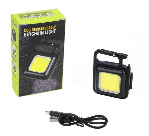 Linterna Led Cob 800 Lumens Llavero Gancho Mosquetón Iman