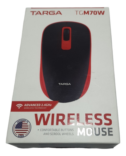 Mouse Inalambrico Targa Tgm70w Ergonómico 1200dpi Es Rojo