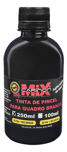 Tinta De Marcador Para Quadro Branco 250ml - Não Mancha - Preto