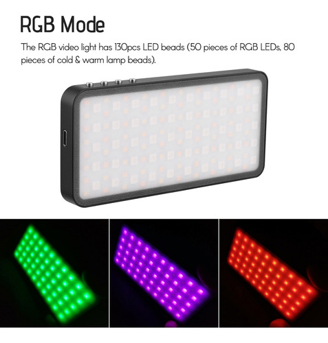 Panel Iluminador Rgb Led Andoer Portátil De 3000k-6500k