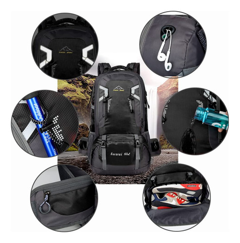 Dqst Mochila Impermeable De Viaje 60l Mochila Resistente Con