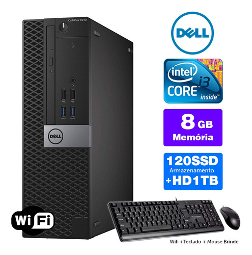 Imagem 1 de 5 de Desktop Barato Dell Optiplex Sff I3 6g 8gb Ssd120+1tb Brinde