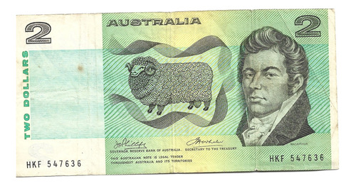 Liquido Billete De Australia.  2 Dólares 1983