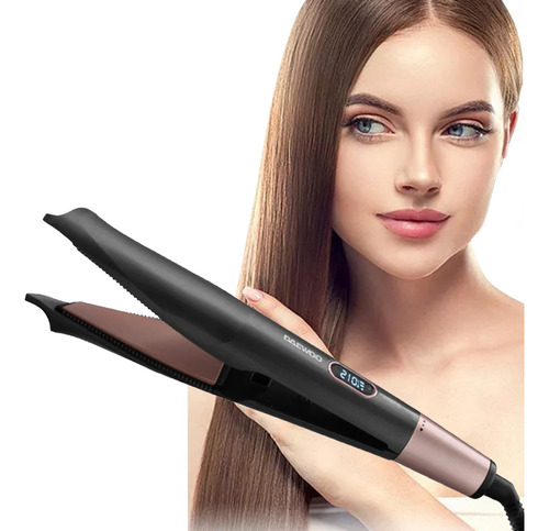 Plancha Rizadora Alaciadora De Cabello Portátil 2 En 1 Daewoo Dw-rz1 210°c Control de Temperatura Pantalla Led 45w Color Rosa