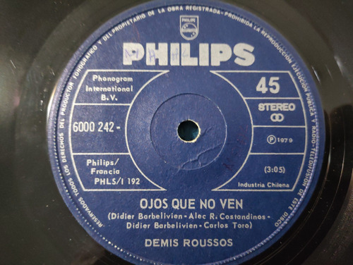 Vinilo  Single De  Demis Roussos -  Ojos Que No Ven ( C156