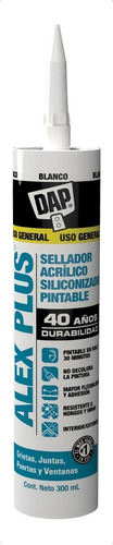 Sellador Acrílico Siliconizado Pintable Blanco 300 Ml Dap Al