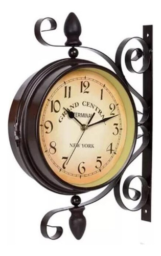 Reloj De Pared Grand Central De Metal Con Doble Cara Para Es