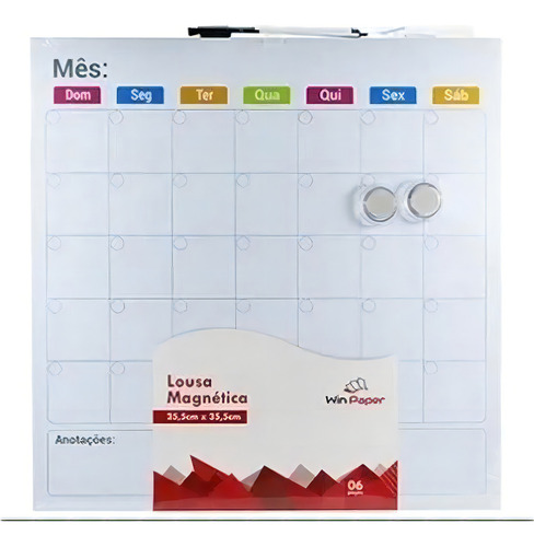 Lousa Magnética Quadro Imã Planejamento Mensal Notes Board Cor Branco