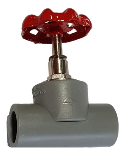 Llave De Paso Ppr 25mm Manilla Roja X 2 Unidades - Gris