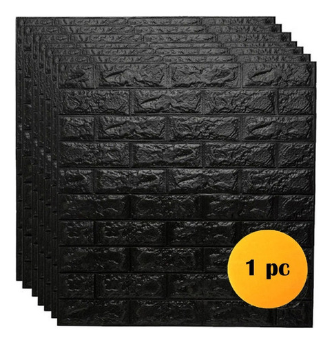 Painel 3d Tijolo Branco Aprova De Água 77x70 Cor Preto