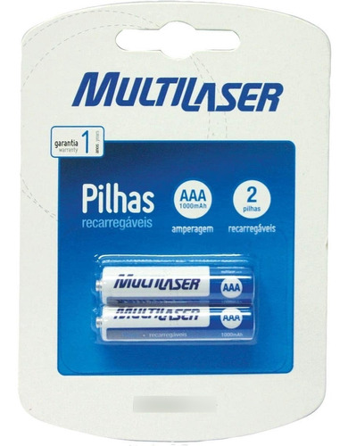 Pilha Recarregavel Multilaser Aaa Com 2 Un - Cb051