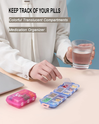 4ps Travel Pill Organizer With 164 Slice Labels10