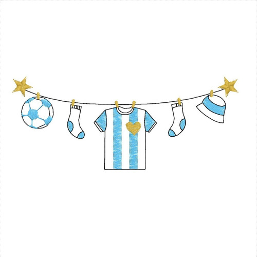 Tender Camiseta Futbol Afa Argentina Matriz Diseño Bordado 