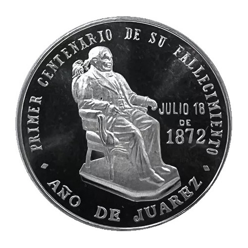 Medalla Plata Proof 1972 Año De Juarez Aniv Luctuoso