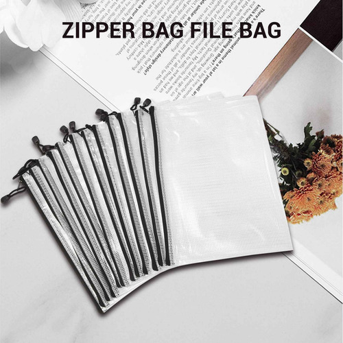 Bolsa Para Archivar 12 Piezas Con Cremallera, Tamaño A4, Bol
