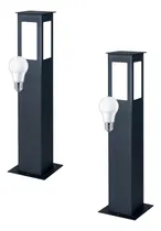 Comprar Pack X2 Farol De Hierro Deck Piso Jardin 60cm E27 Luz Led