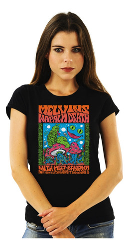 Polera Mujer Napalm Death Melvins Live For Metal Abominatron
