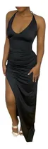 Comprar Vestido Largo Mujer Sexy Con Tajo Espalda Con Tiras Cruzadas
