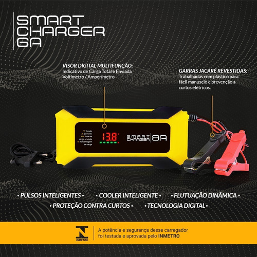 Imagem 2 de 9 de Carregador De Bateria Portatil Carro Moto 12v 8ah Automotivo