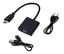 Comprar Adaptador Conversor Convertidor Hdmi A Vga Audio Aux 1080p