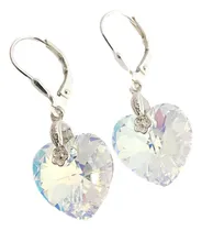 Comprar Aros Plata 925 - Aros Colgantes - Aros Cristal Corazón