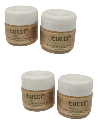 Cera Para Buço E Sobrancelha Rosa Mosqueta Tutti 50g 4 Unid