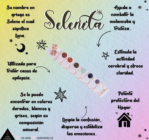Barra De Selenita Engarzada Con Cuarzos Chakras Reiki