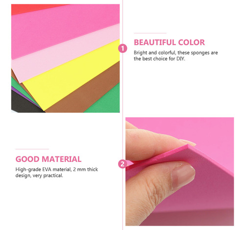 10 Piezas De Papel De Esponja Grueso De Varios Colores, Tama