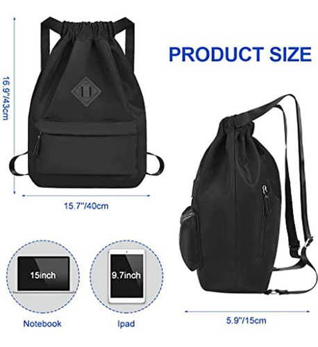 Morral De Gimnasio Con Cordón - Bolsa Grande De Nailon