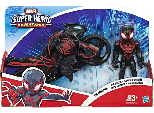 Marvel Super Hero Aventure Spiderman Black Con Motocicleta