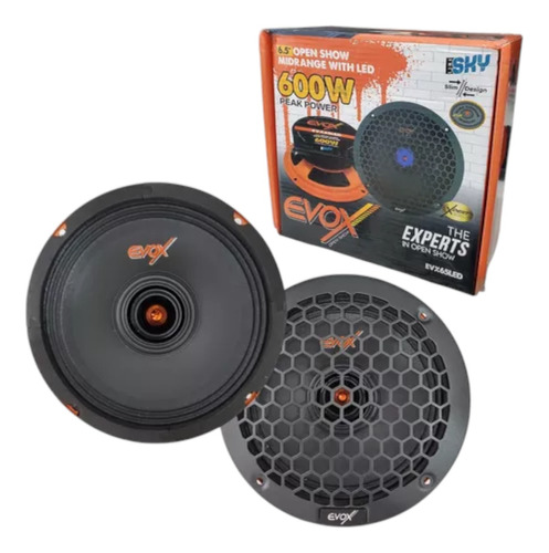 Medio Rango 6.5 300w Rms Luz Led Open Show Evox Sky Evx65led Color Naranja