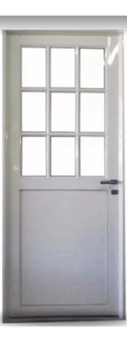 Puerta De Aluminio Medio Vidrio Exterior Reforzada Blanca