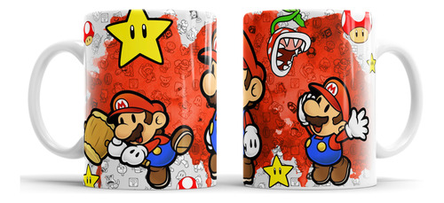 Kit Imprimible Plantillas Tazas Super Mario Sublimación M18