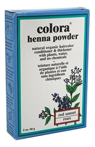  Colora Henna Color De Cabello En Polvo Rojo Puesta De Sol, 2