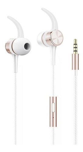 Fone De Ouvido Flex Com Fio, Com Microfone,branco/rose Gold,