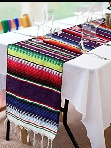 5 Caminos  De Mesa De Zarape Mexicano 