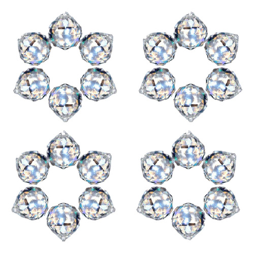 24 Piezas De Colgantes De Cristal Con Forma De Prisma, Atrap