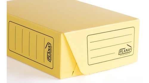 Caja De Archivo Plastica Legajo 39x28x12cm Amarillo Pack X5 